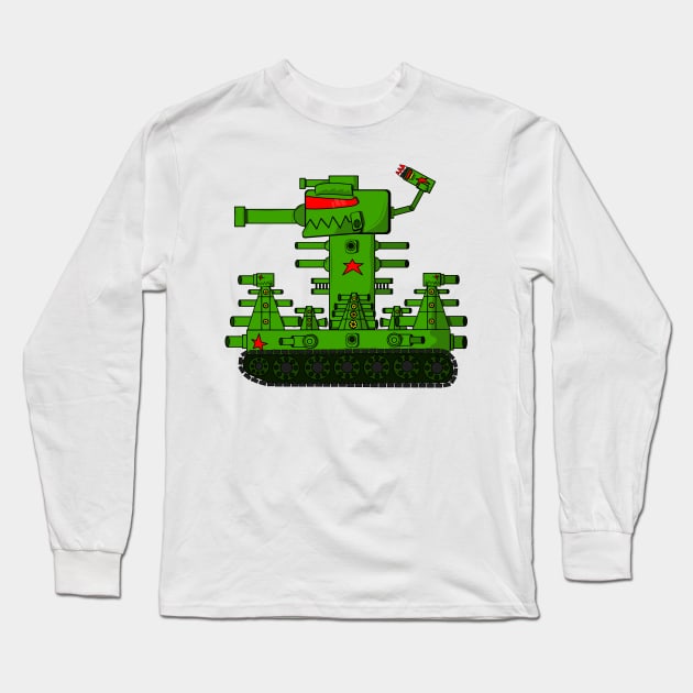 Mega Team Tank Cartoon Long Sleeve T-Shirt by ozilio clothing